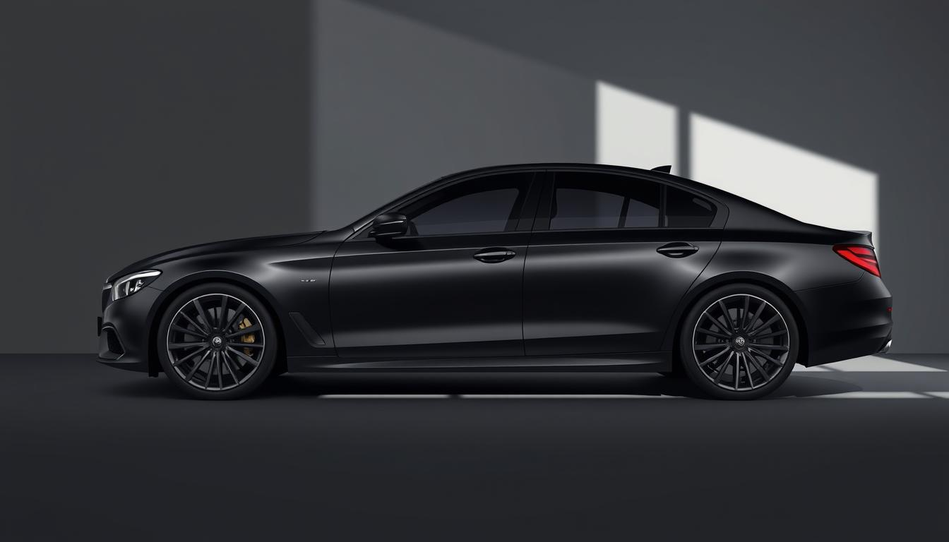 satin black car wrap